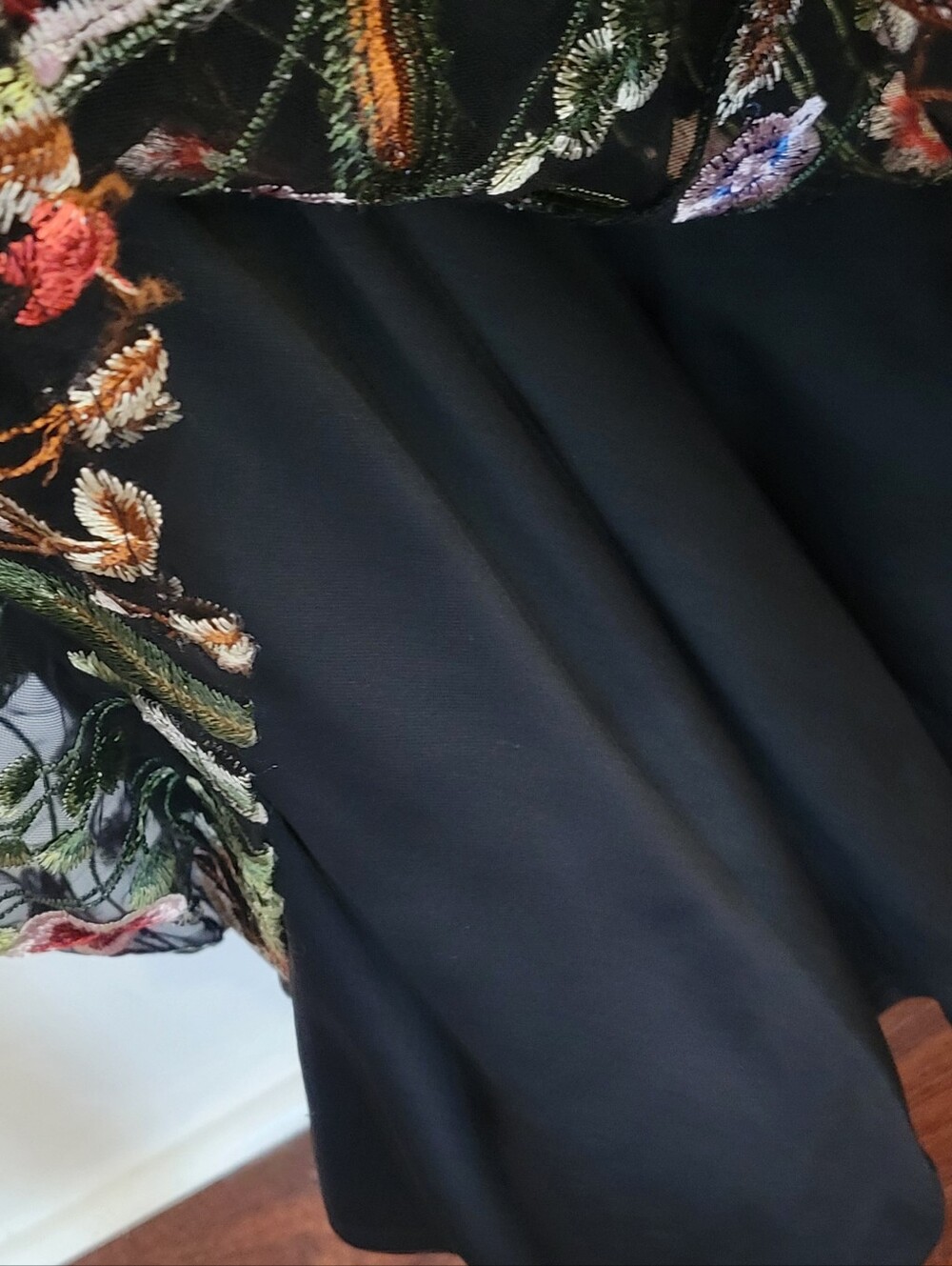 City Studio Black Maxi Dress with Multicolor Floral Embroidery - Picture 10 of 14